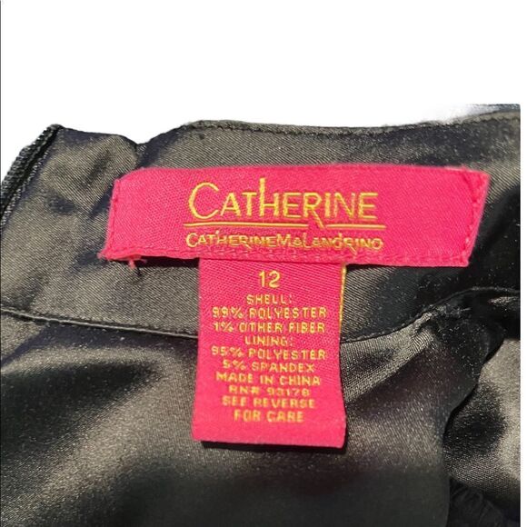 NWOT Catherine Malandrino Black/Platinum Chiffon Babydoll Dress Size 12 - Picture 9 of 9